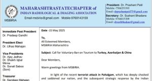 तणावादरम्यान पाकिस्तानला मदत; महाराष्ट्र रेडिओलॉजी संघटनेचाही तुर्की, अझरबैजानसह चीनच्या पर्यटनावर बहिष्कार