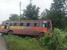 कल्याण एसटी आगारातील बसेसच्या अपघाताचे सत्र सुरूच ; स्टिअरिंग रॉड तुटल्याने बस झाडावर आदळली