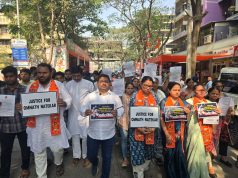 उमेदवाराच्या पतीवरील जीवघेण्या हल्ल्याविरोधात डोंबिवलीत भाजपाचा मूकमोर्चा