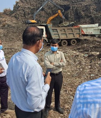 आधारवाडी डंपिंग ग्राउंडवरील बायोमायनिंग प्रकल्पाच्या दुसऱ्या टप्प्याला सुरुवात ; पुढील 6-8 महिन्यात प्रकल्प पूर्ण करण्याचे उद्दिष्ट