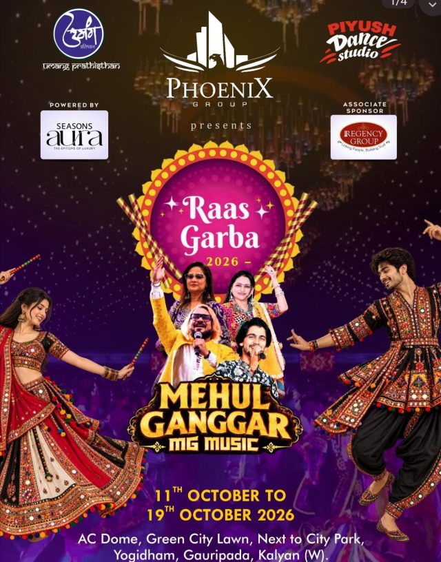Raas Garba 2026 in Kalyan from October 11–19; Live Music by Mehul Ganggar and a Helping Hand for Drought-Affected Farmers