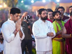 दुष्काळग्रस्त शेतकऱ्यांच्या पाठीशी शिवसेना ठामपणे उभी – उपमुख्यमंत्री एकनाथ शिंदे; डोंबिवलीतील शारदीय नवरात्रोत्सवाला दिली भेट